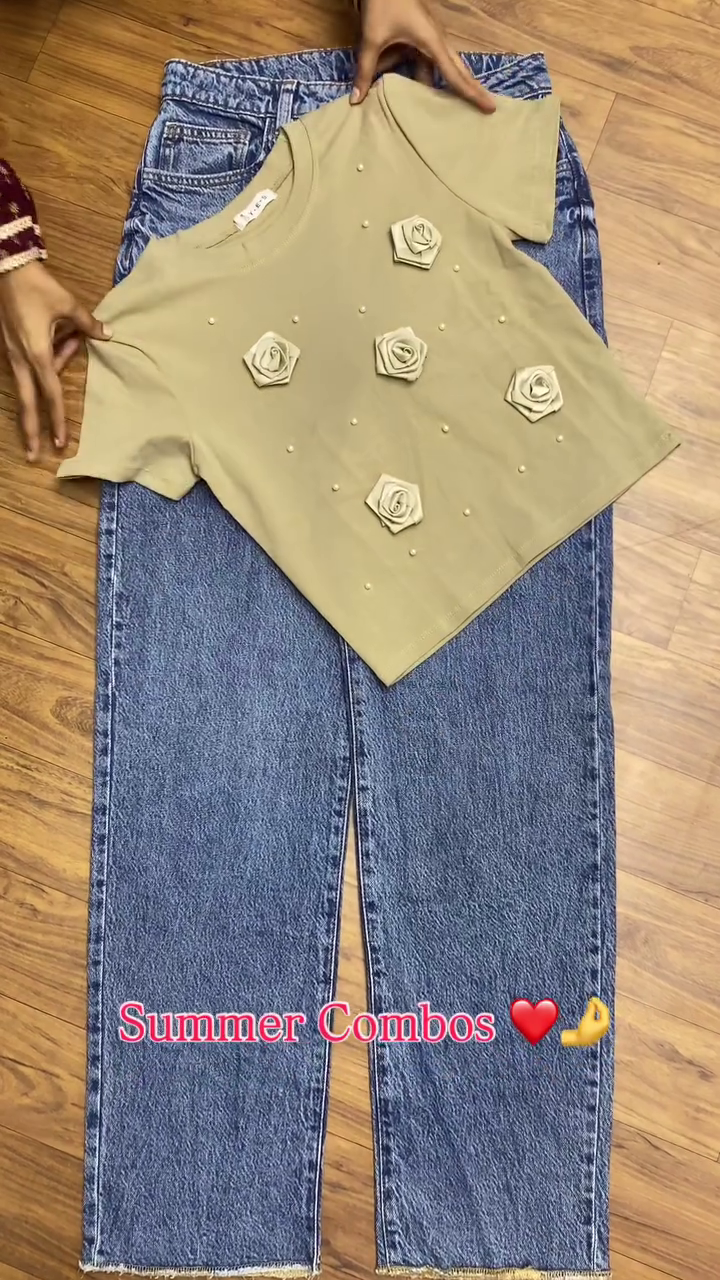 Effortless Summer Style: Chic Pink Top with Classic Denim