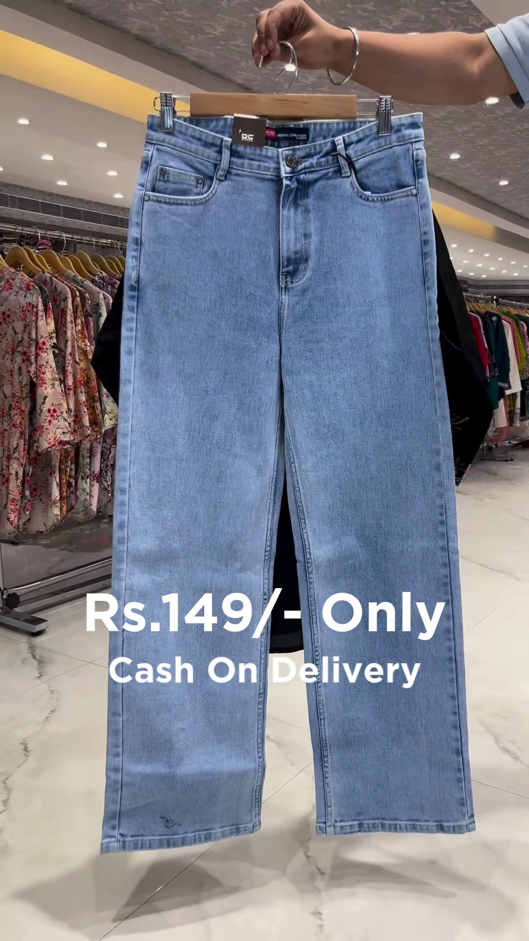 Elegant Black Embroidered Kurti with Denim – Stylish Combo