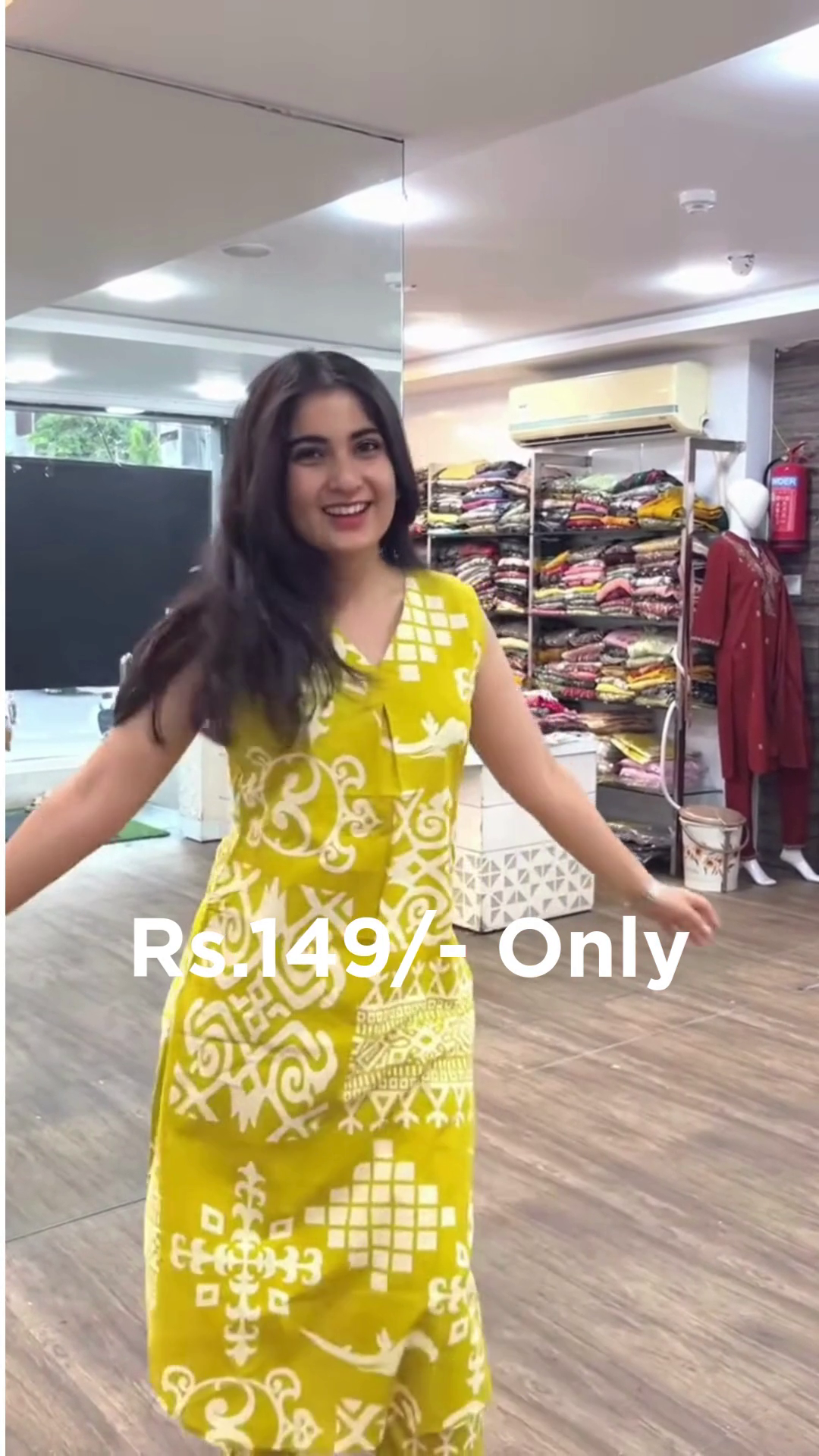 Bright Yellow Printed Kurti – Stylish Everyday Wear