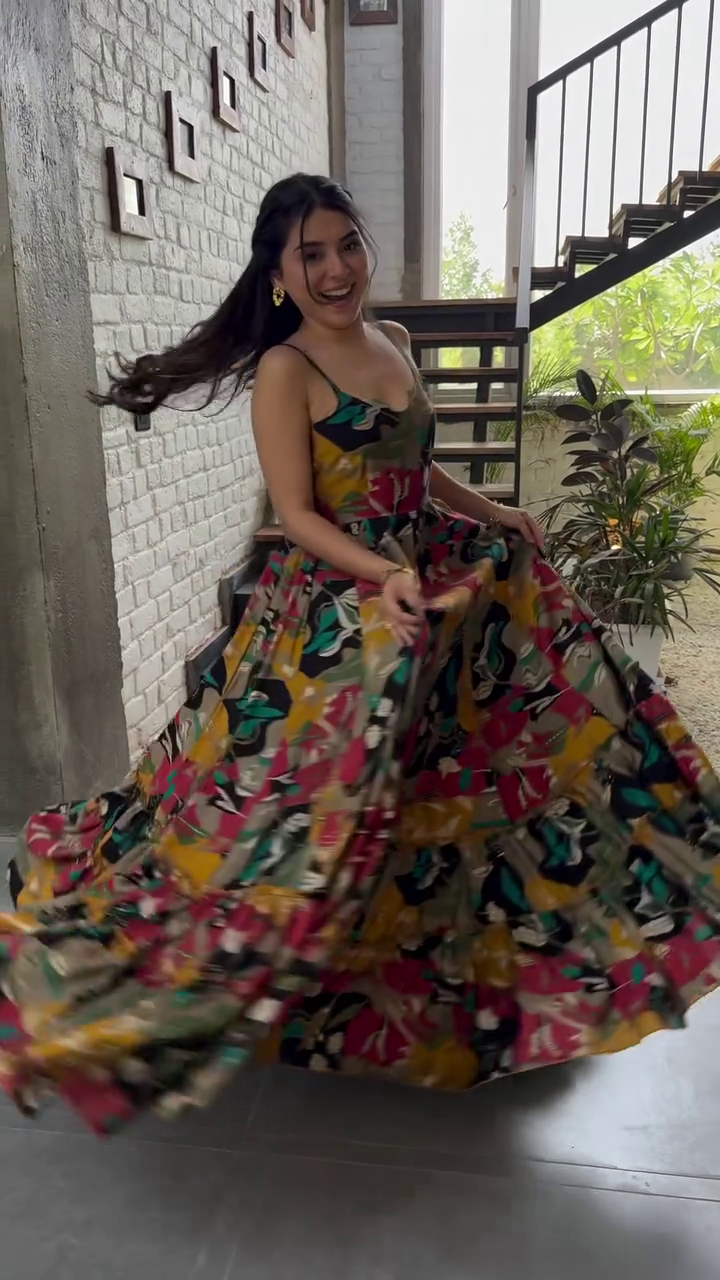 Vibrant Multicolor Maxi Dress – Twirl in Style with Effortless Glam
