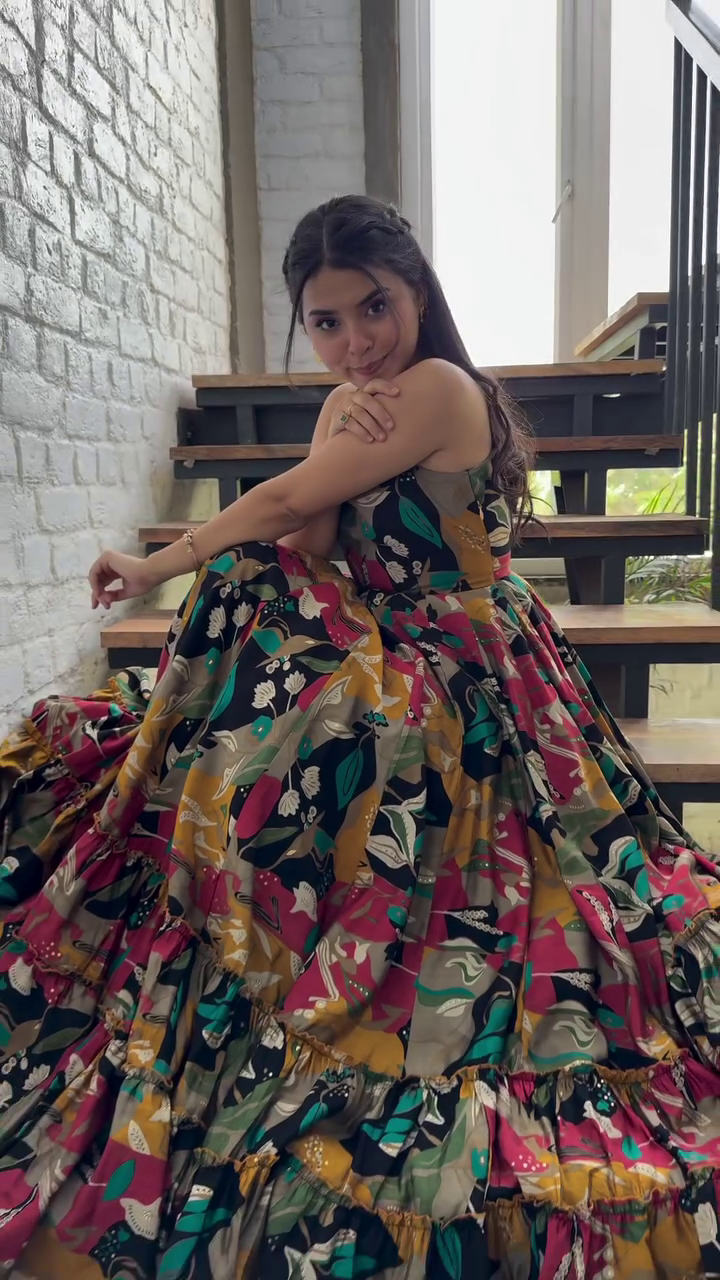 Vibrant Multicolor Maxi Dress – Twirl in Style with Effortless Glam