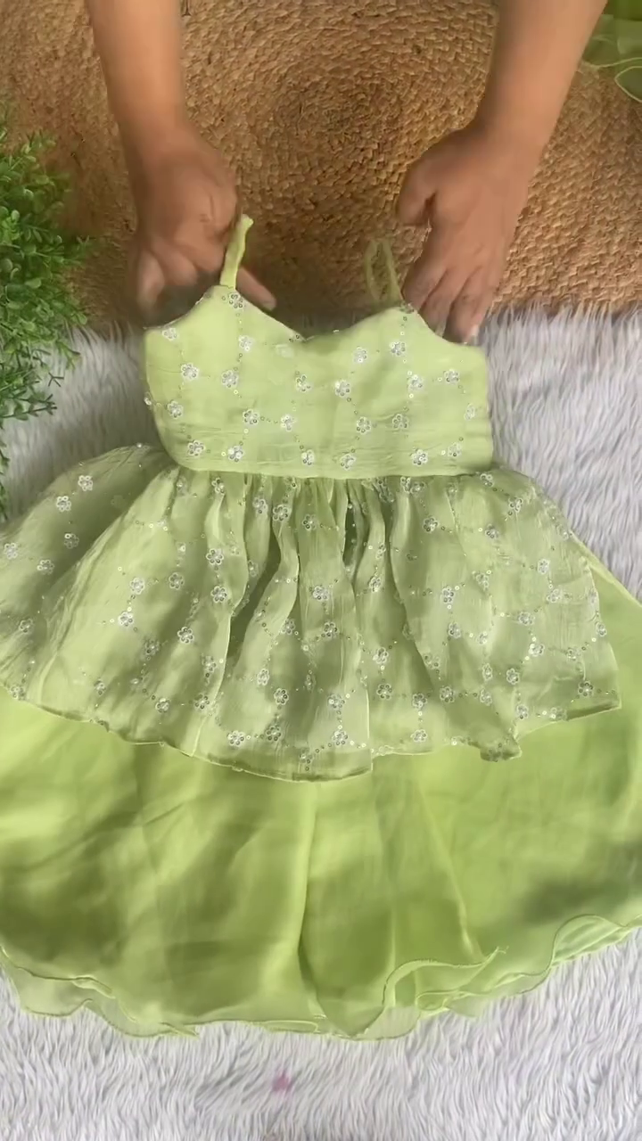 Dreamy Mint Green Kids Dress Set – Soft Elegance for Little Princesses