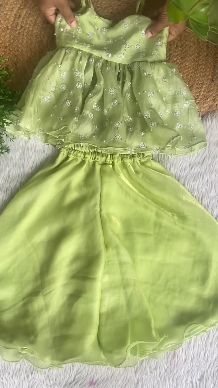 Dreamy Mint Green Kids Dress Set – Soft Elegance for Little Princesses
