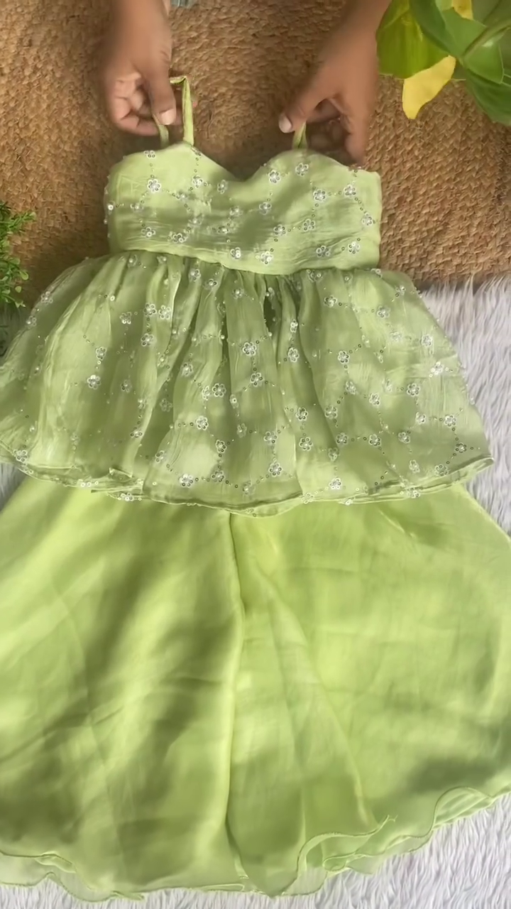 Dreamy Mint Green Kids Dress Set – Soft Elegance for Little Princesses