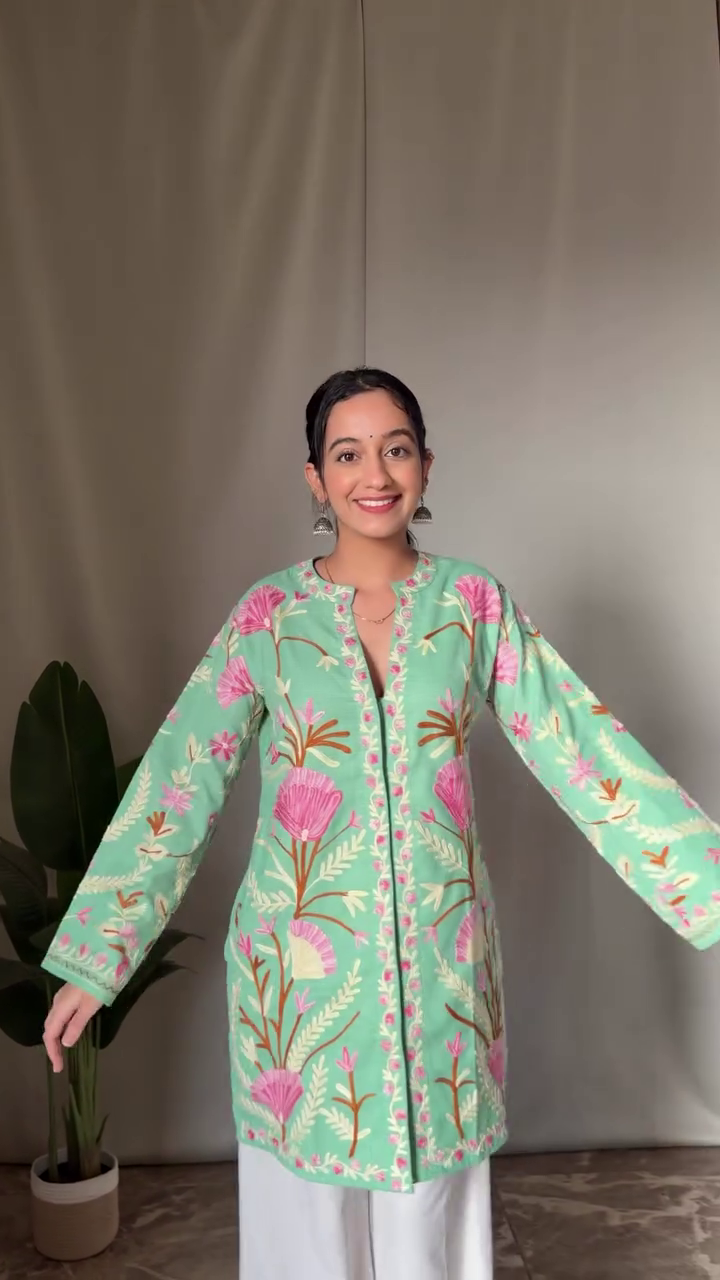 Elegant Floral Embroidered Kurti – Timeless Beauty with Artistic Detail