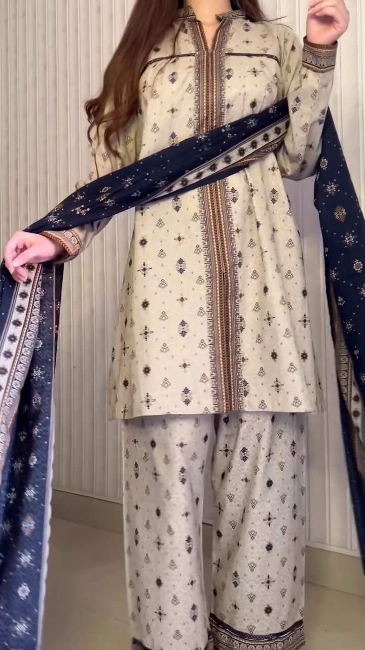Classic Beige Kurta Set with Dupatta – Effortless Ethnic Elegance