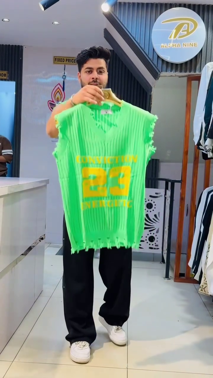 Neon Street Knit Tee – Bold, Edgy & Trendsetter Style