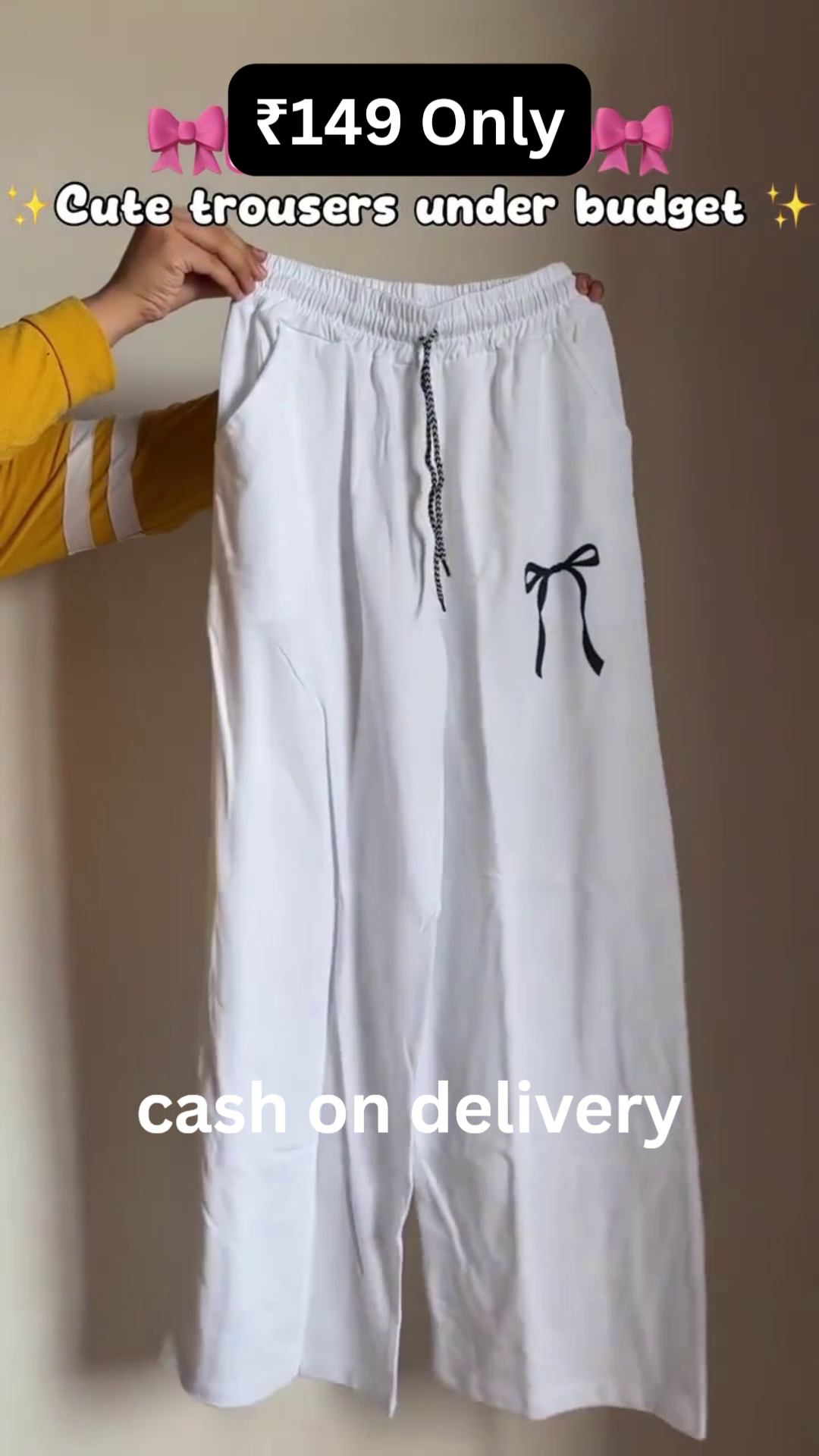 Cute White Wide-Leg Trousers – Comfy, Stylish & Budget Friendly