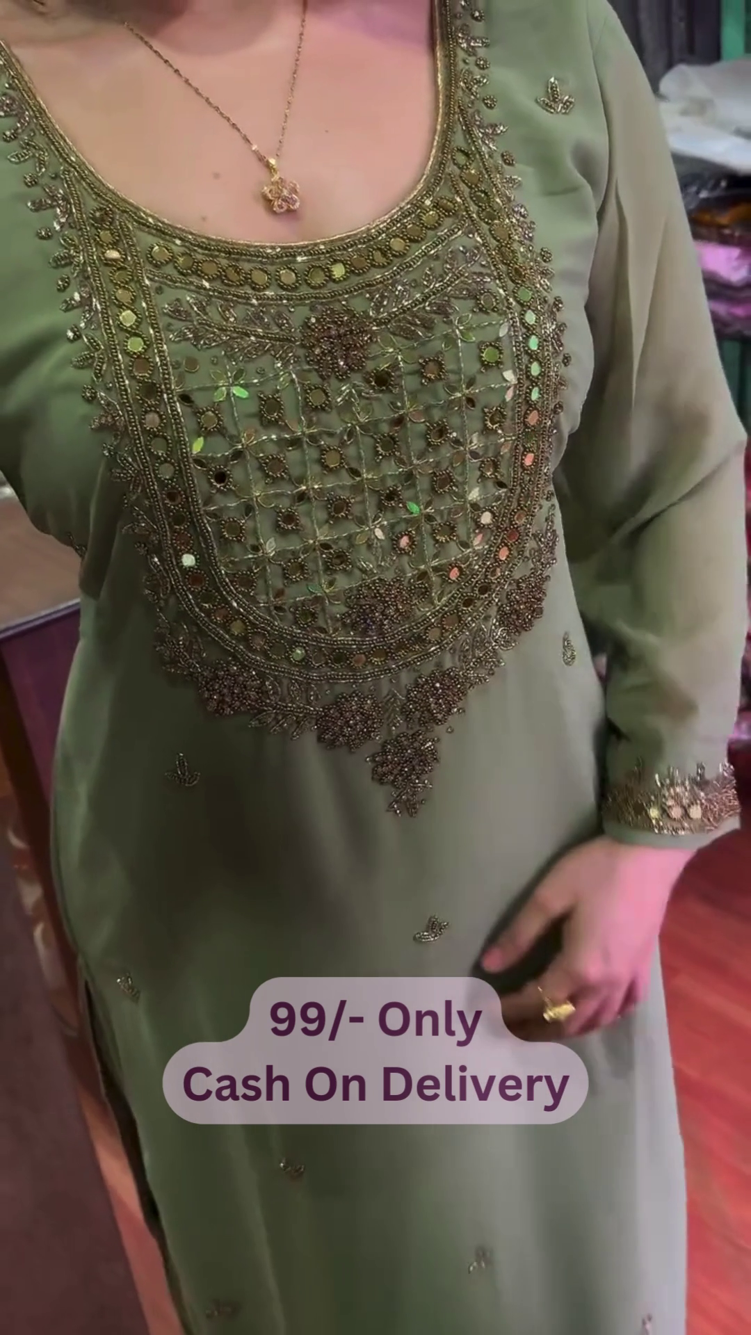 Graceful Olive Green Suit Set – Subtle Embroidery & Timeless Charm