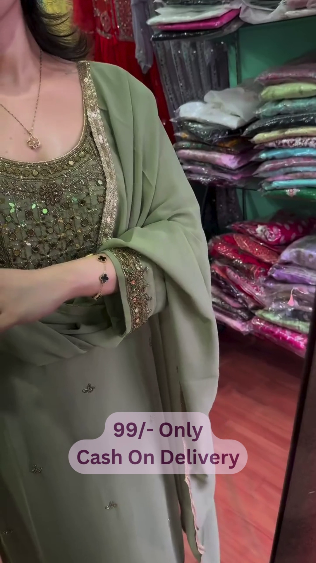 Graceful Olive Green Suit Set – Subtle Embroidery & Timeless Charm