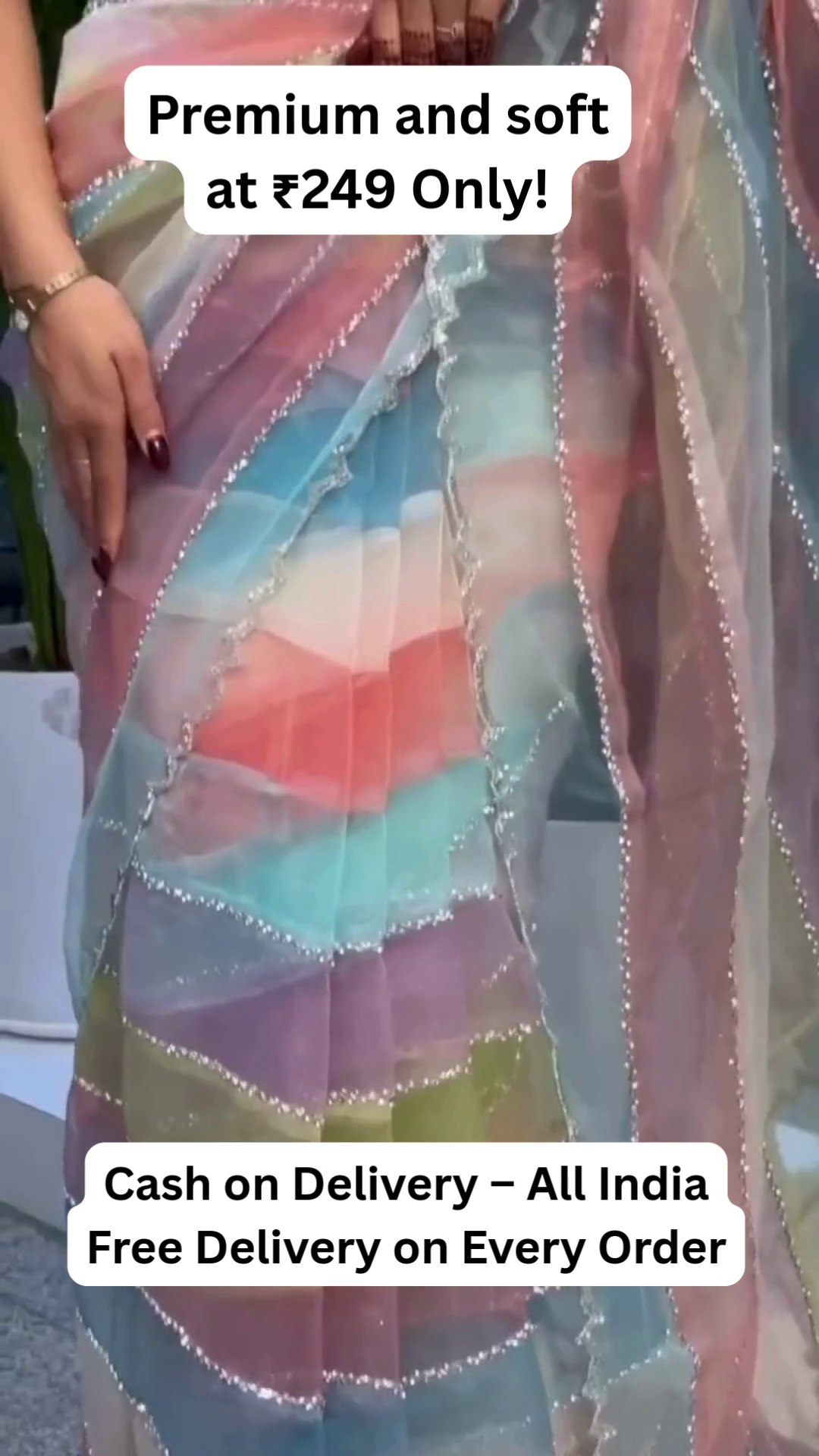 Dreamy Pastel Organza Saree – Premium, Soft & Elegant Vibes