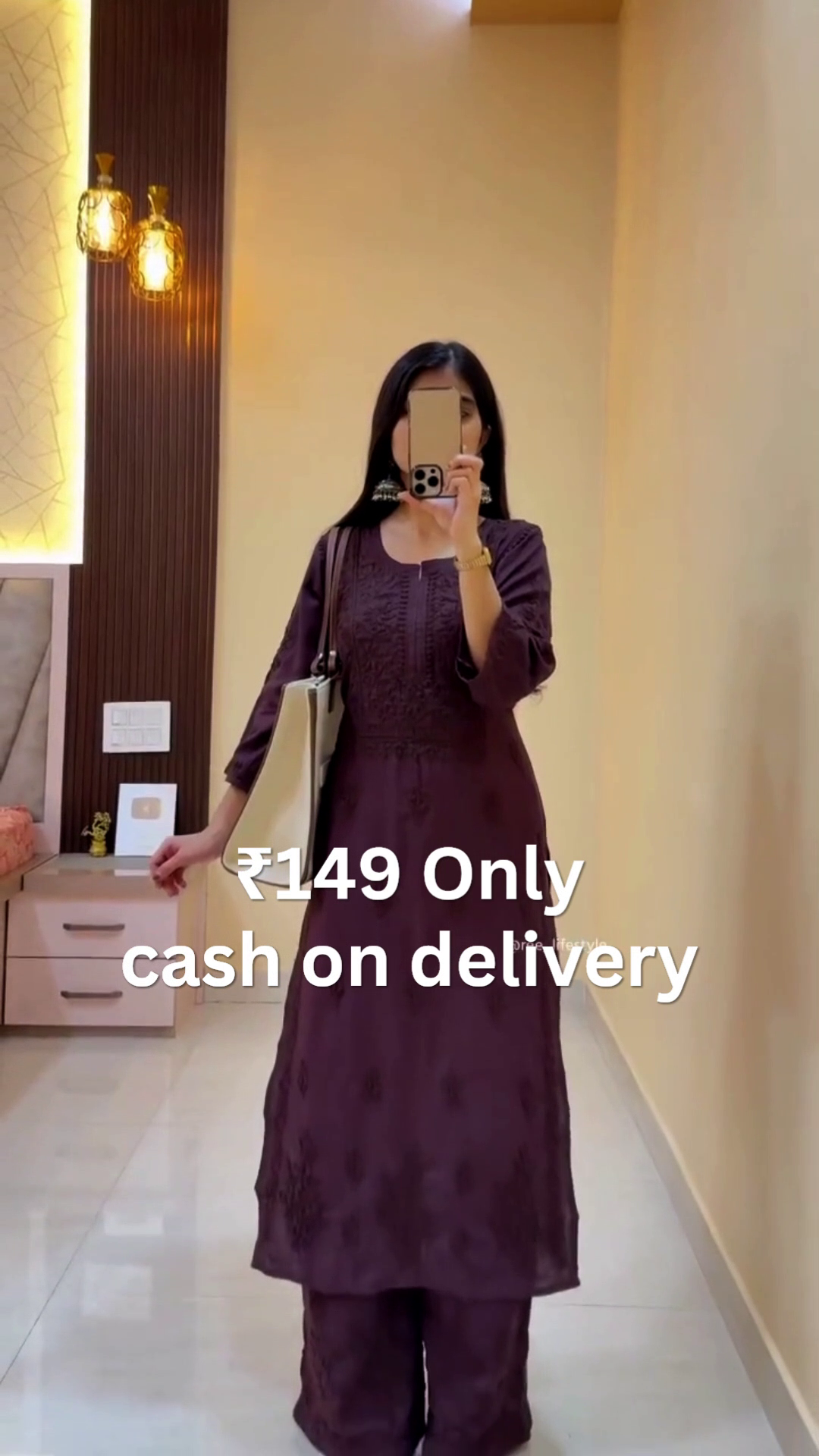 Elegant Maroon Embroidered Kurta Set