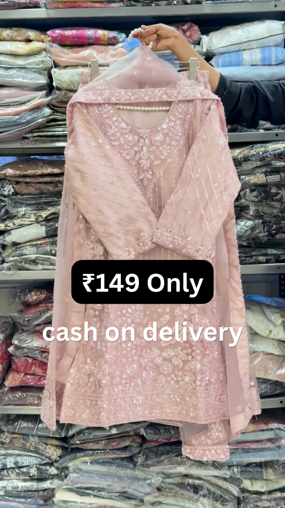 Elegant Baby Pink Embroidered Palazzo Pants