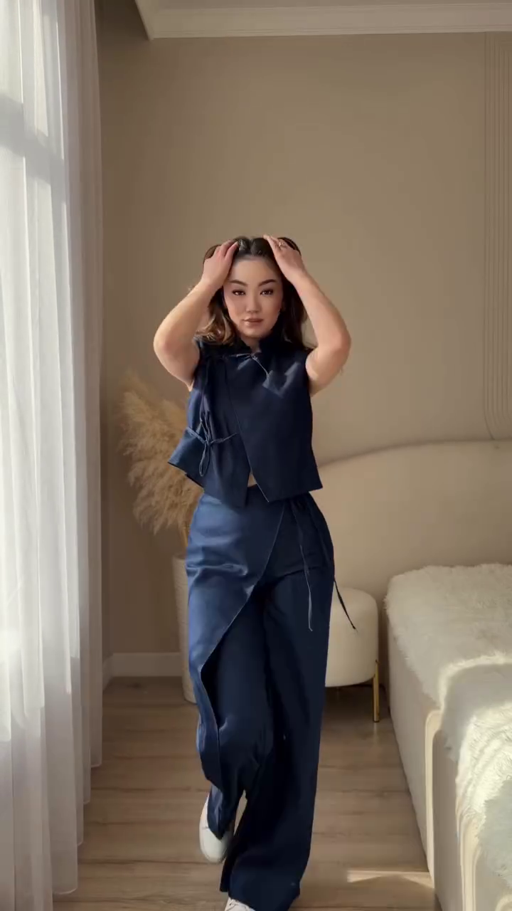 Elegant Navy Blue Co-Ord Set for Women
