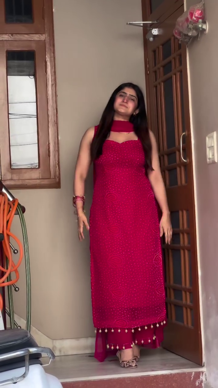 Bold Red Traditional Kurti Set for Women