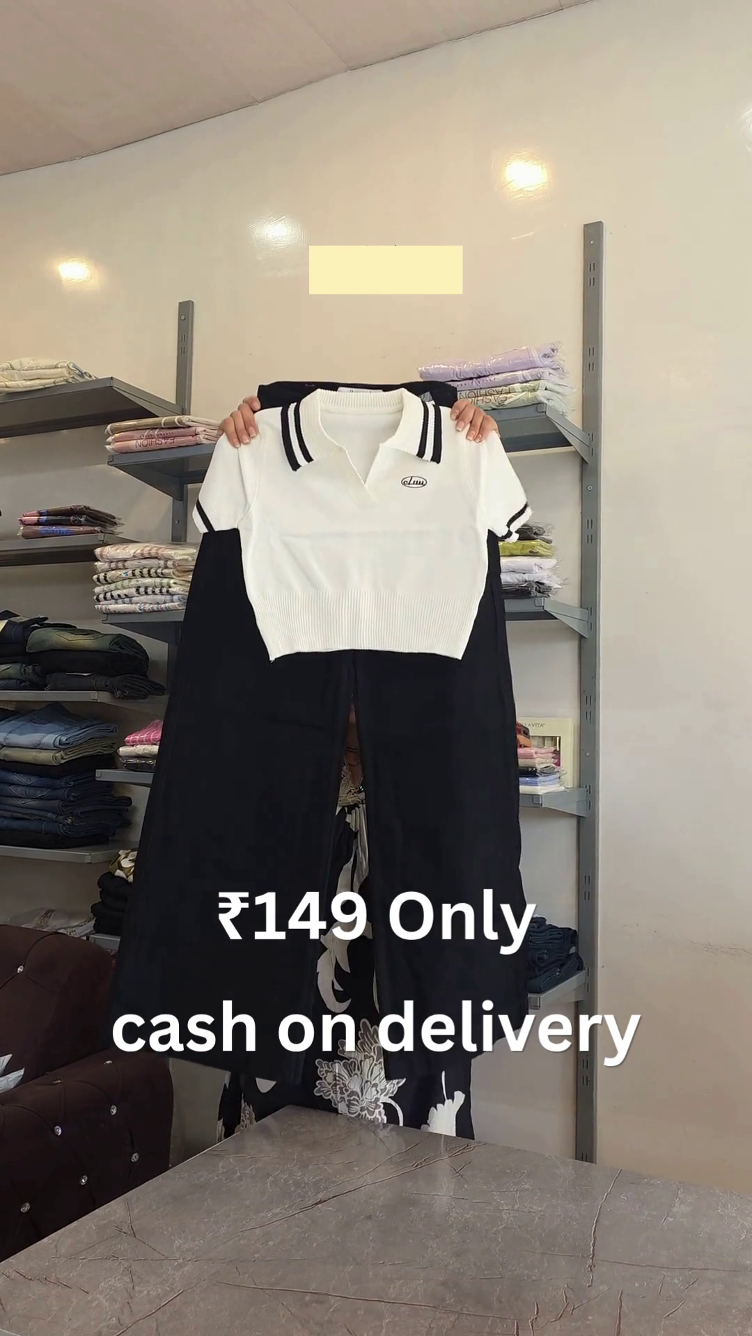 Chic Black and White Polo Co-Ord Set