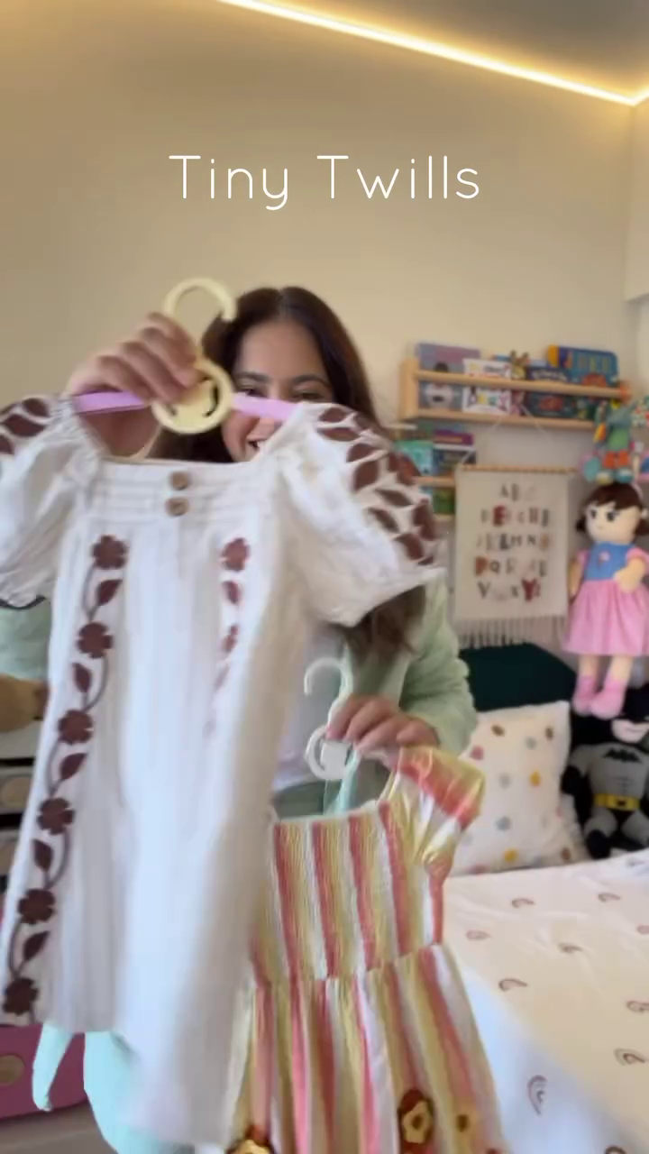 Cute Baby Check Dress Set