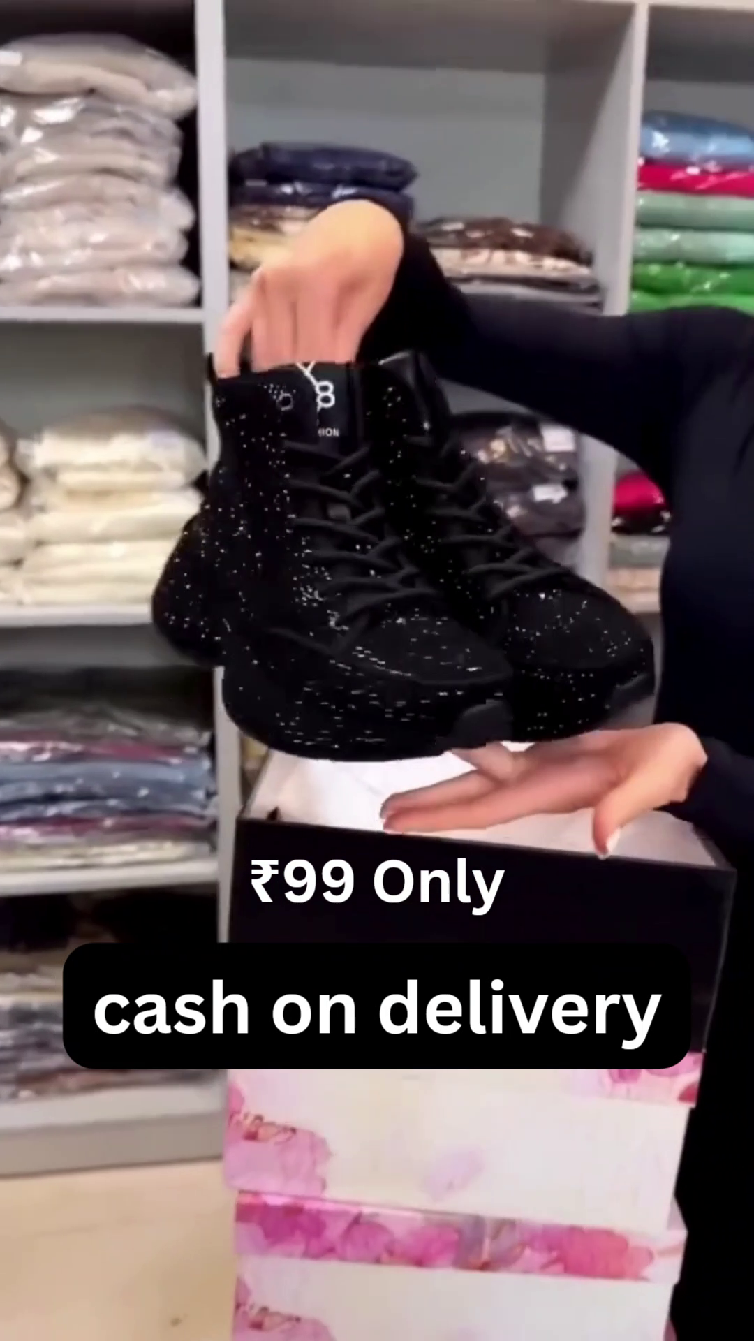 Glitter Black Fashion Boots