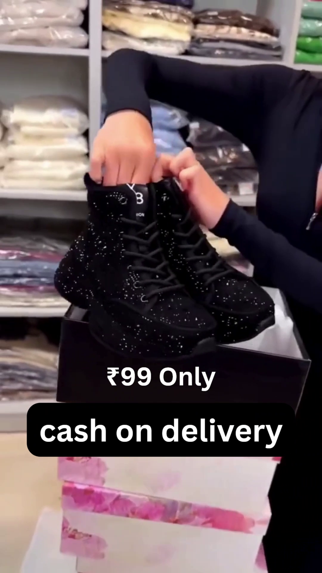 Glitter Black Fashion Boots