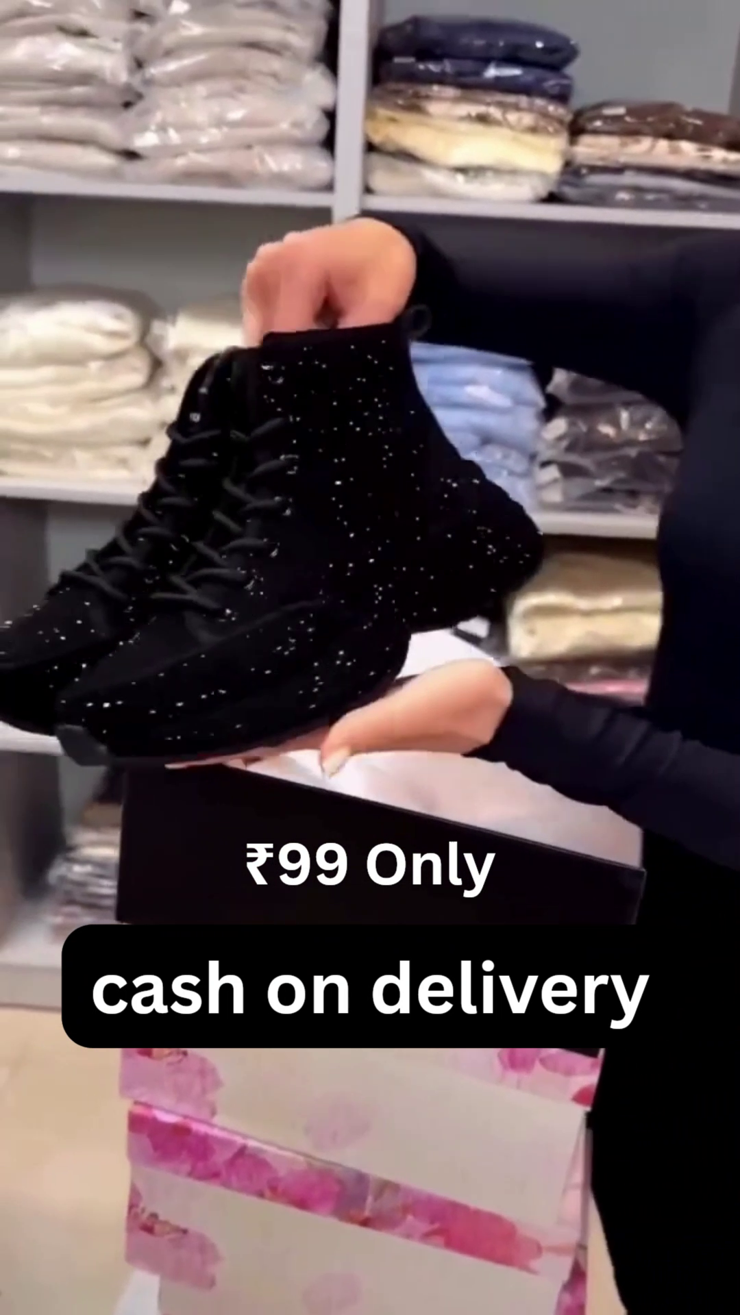 Glitter Black Fashion Boots