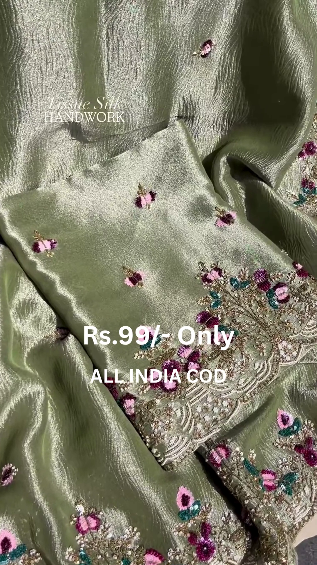 Tissue Silk Handwork Suit Set