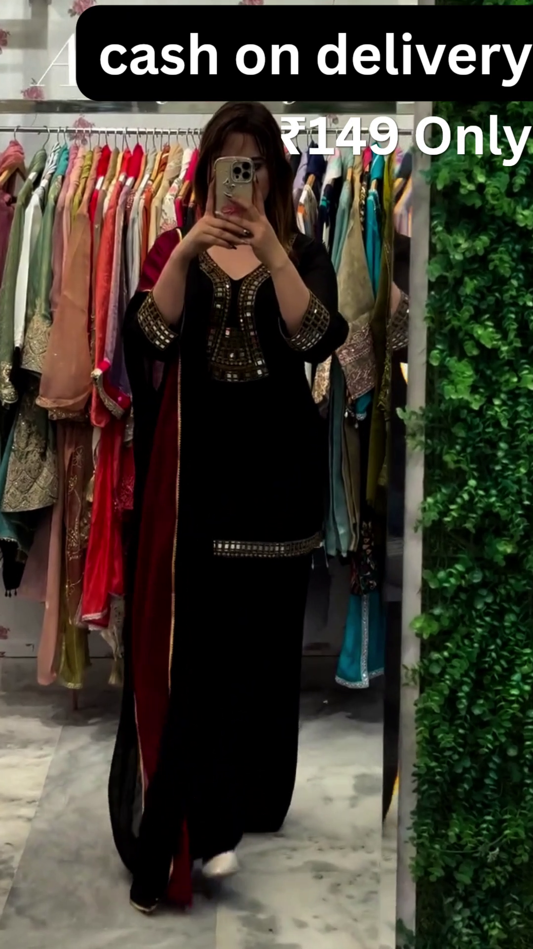 Elegant Black Ethnic Suit Se