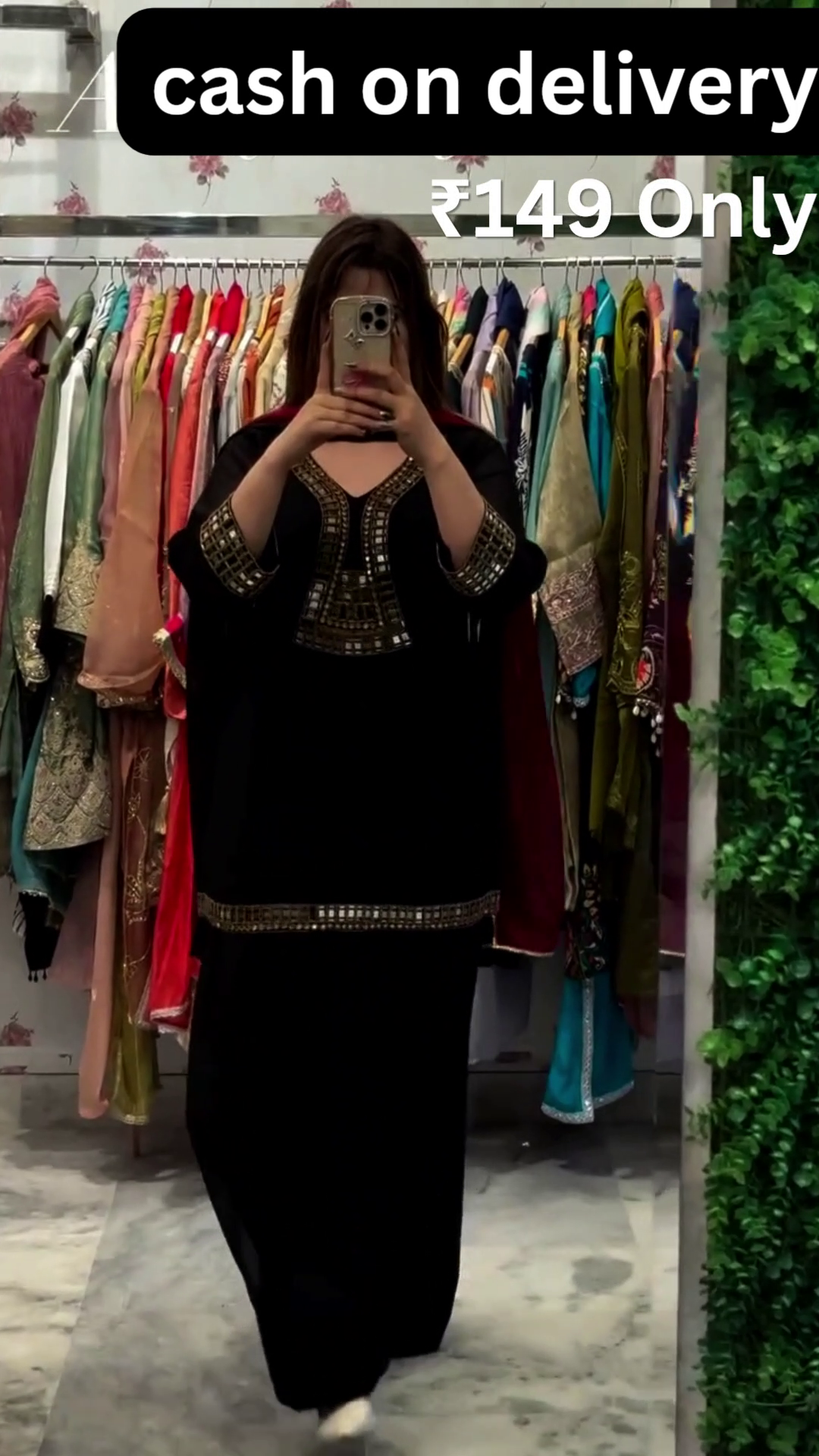 Elegant Black Ethnic Suit Se
