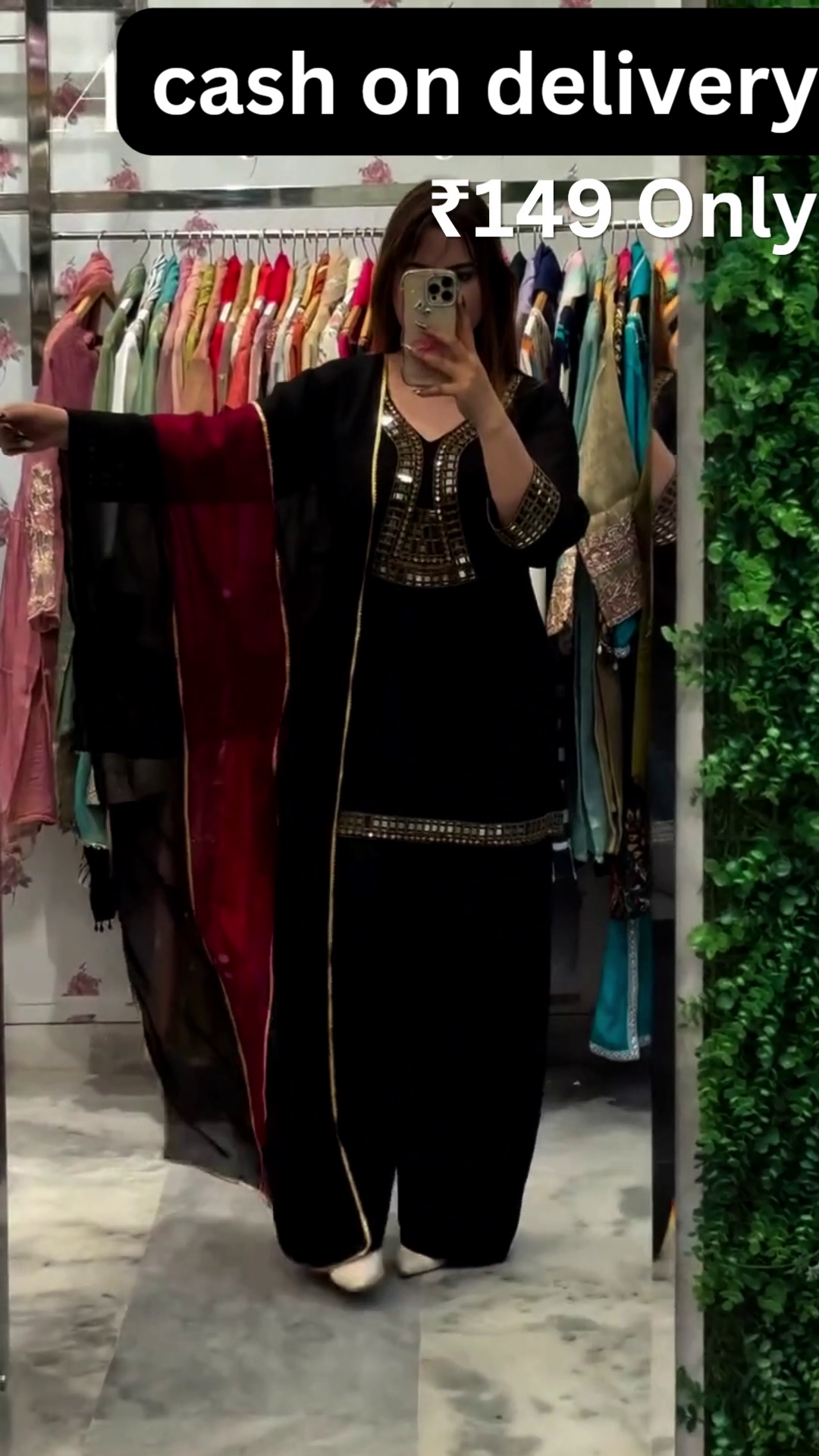 Elegant Black Ethnic Suit Se