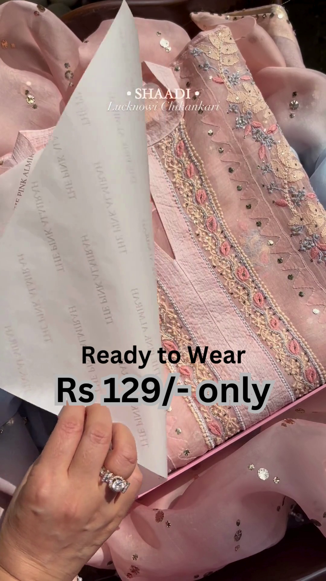 Premium Pink Chikankari Suit at Just