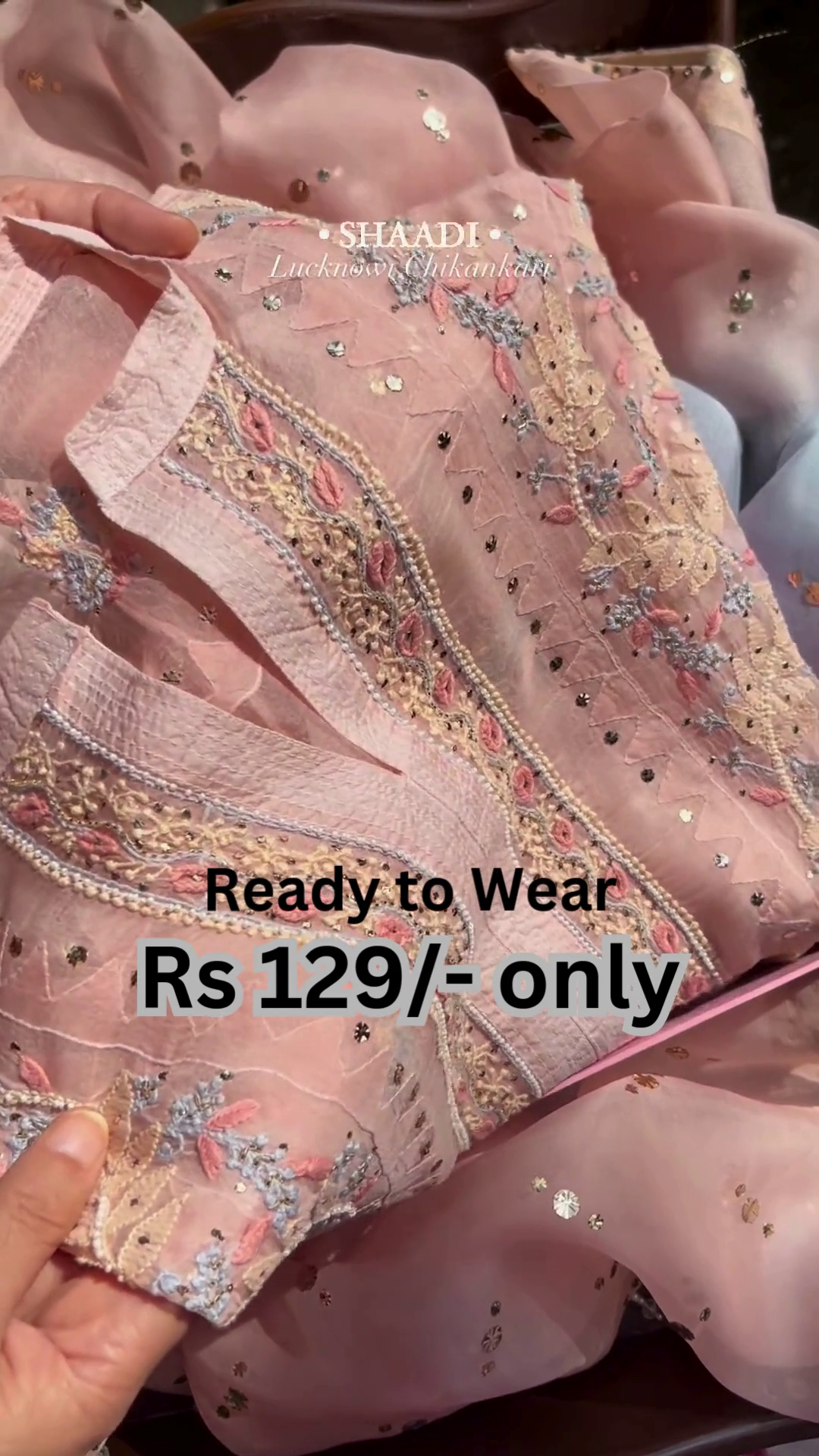Premium Pink Chikankari Suit at Just