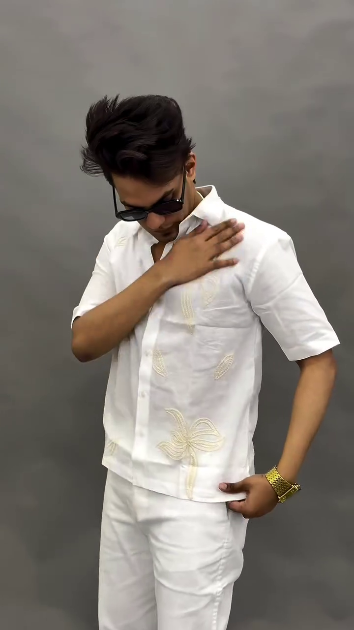 Luxury White Summer Co-ord Set for Men