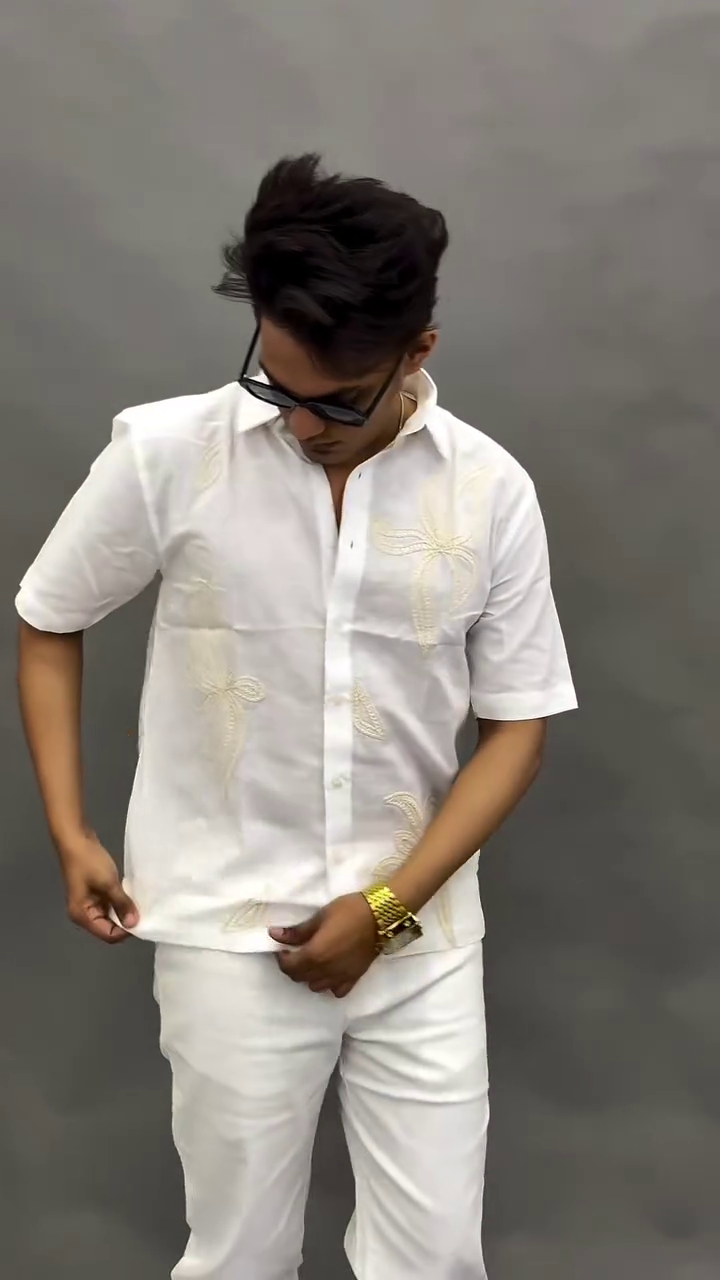 Luxury White Summer Co-ord Set for Men
