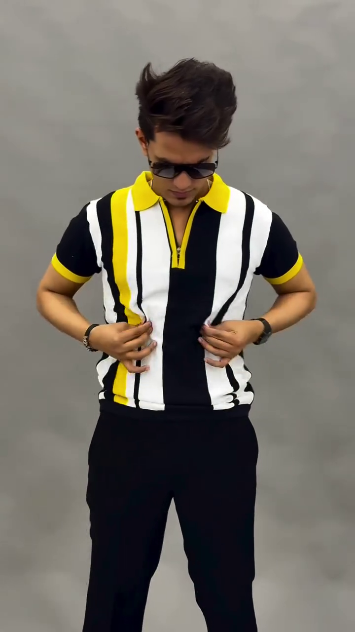 Modern Striped Polo T-Shirt for Men
