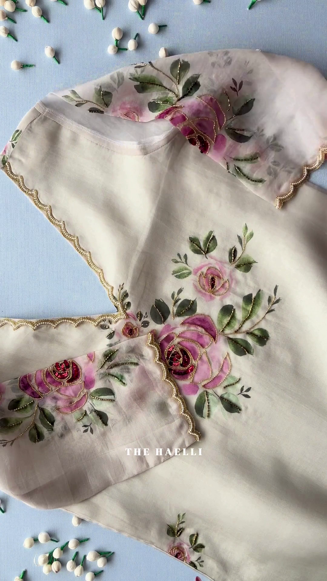 Elegant Floral Embroidered Designer Dress