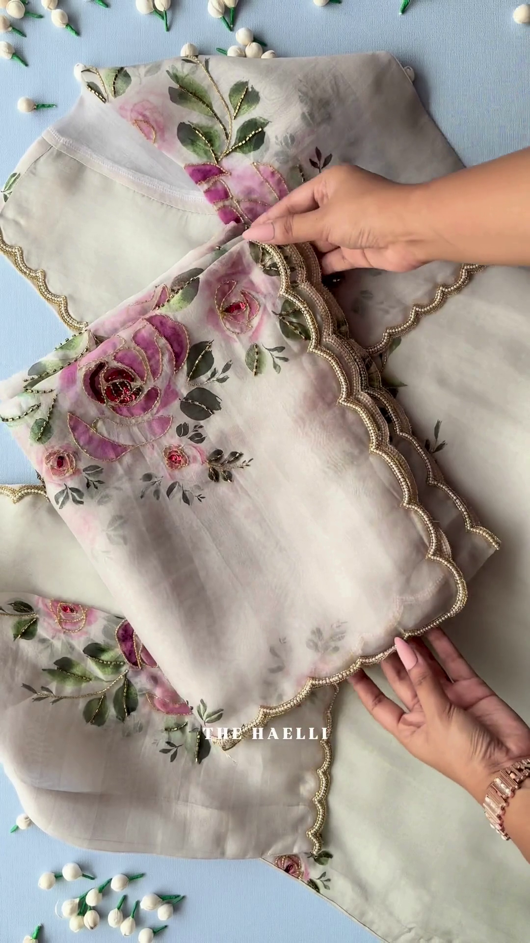 Elegant Floral Embroidered Designer Dress