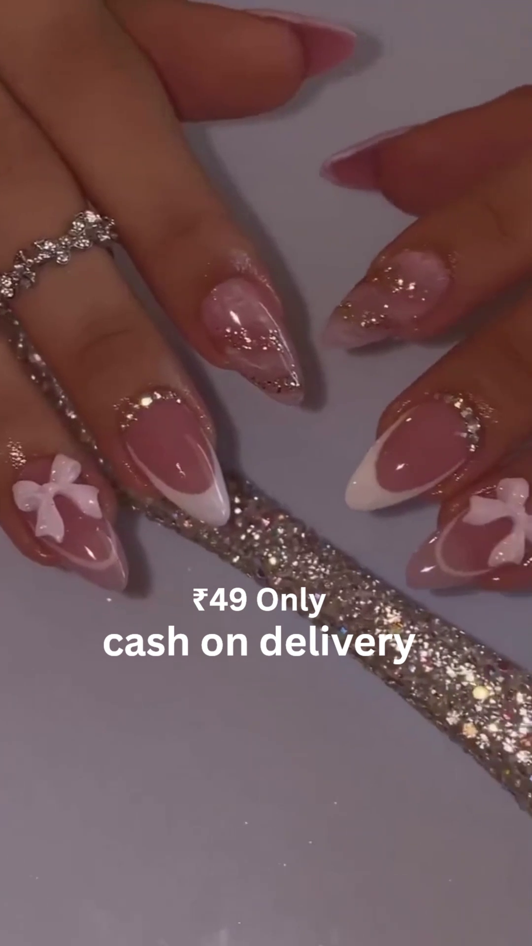 ✨ Luxury Pink Bow Nails – Elegant, Feminine & Chic