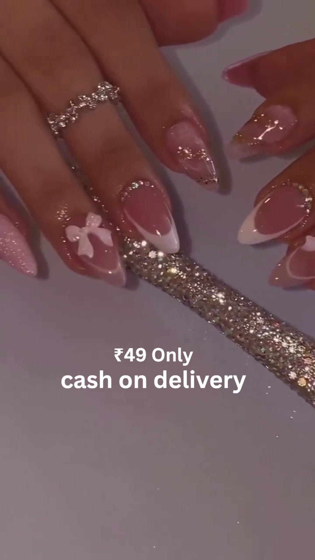 ✨ Luxury Pink Bow Nails – Elegant, Feminine & Chic