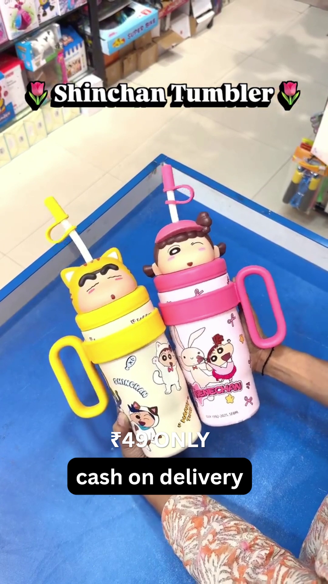 🌸 Cute Shinchan Tumbler – Kids & Girls Favorite