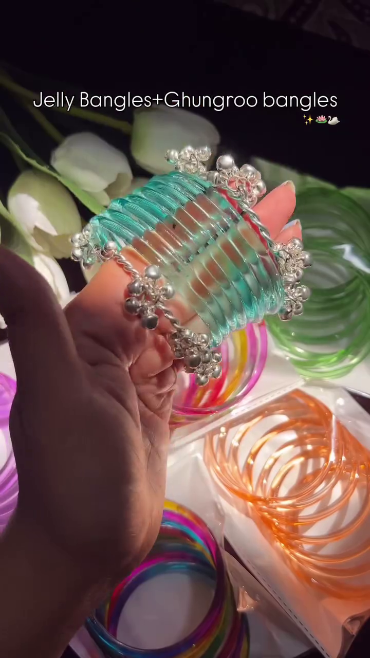 💚 Trendy Jelly Bangles with Ghungroo – Cute & Stylish