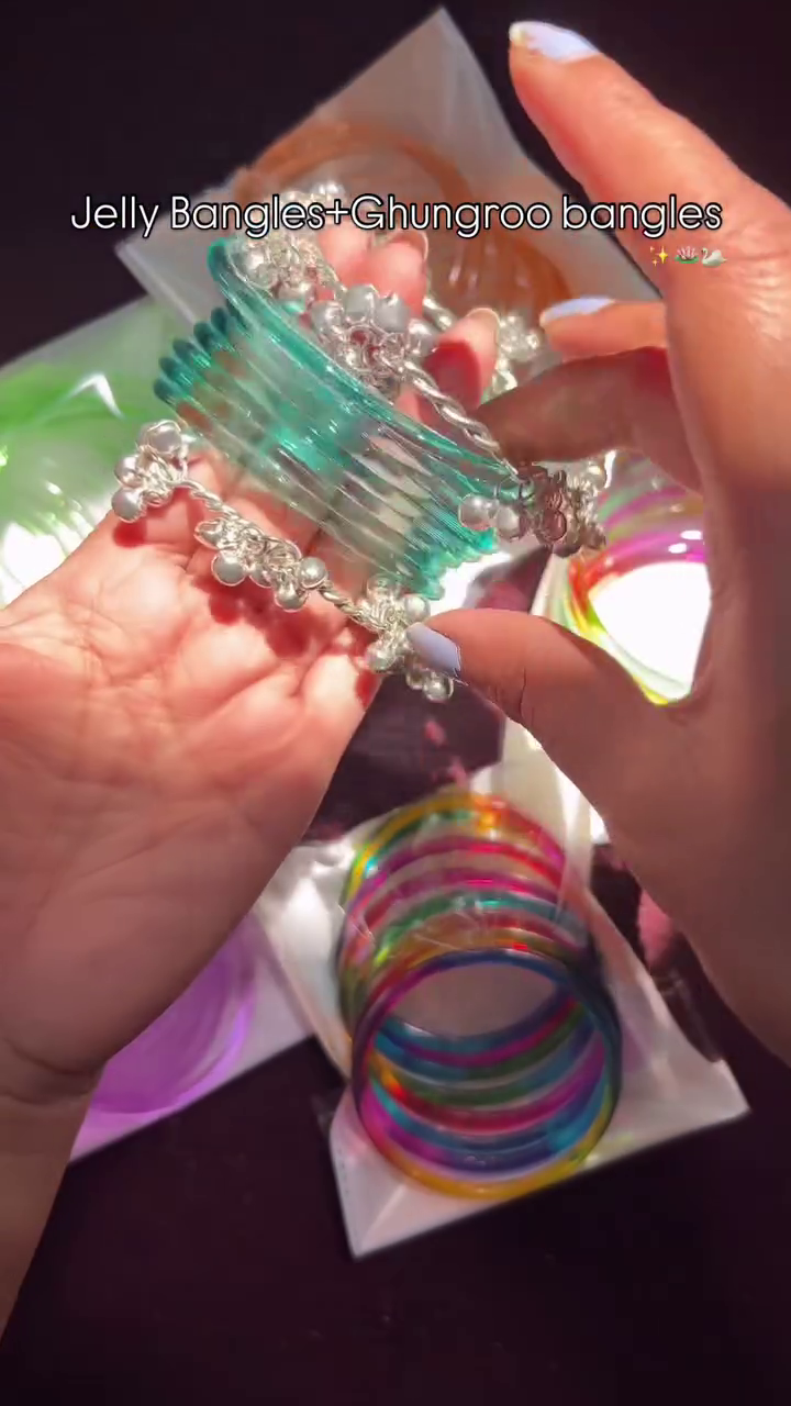 💚 Trendy Jelly Bangles with Ghungroo – Cute & Stylish