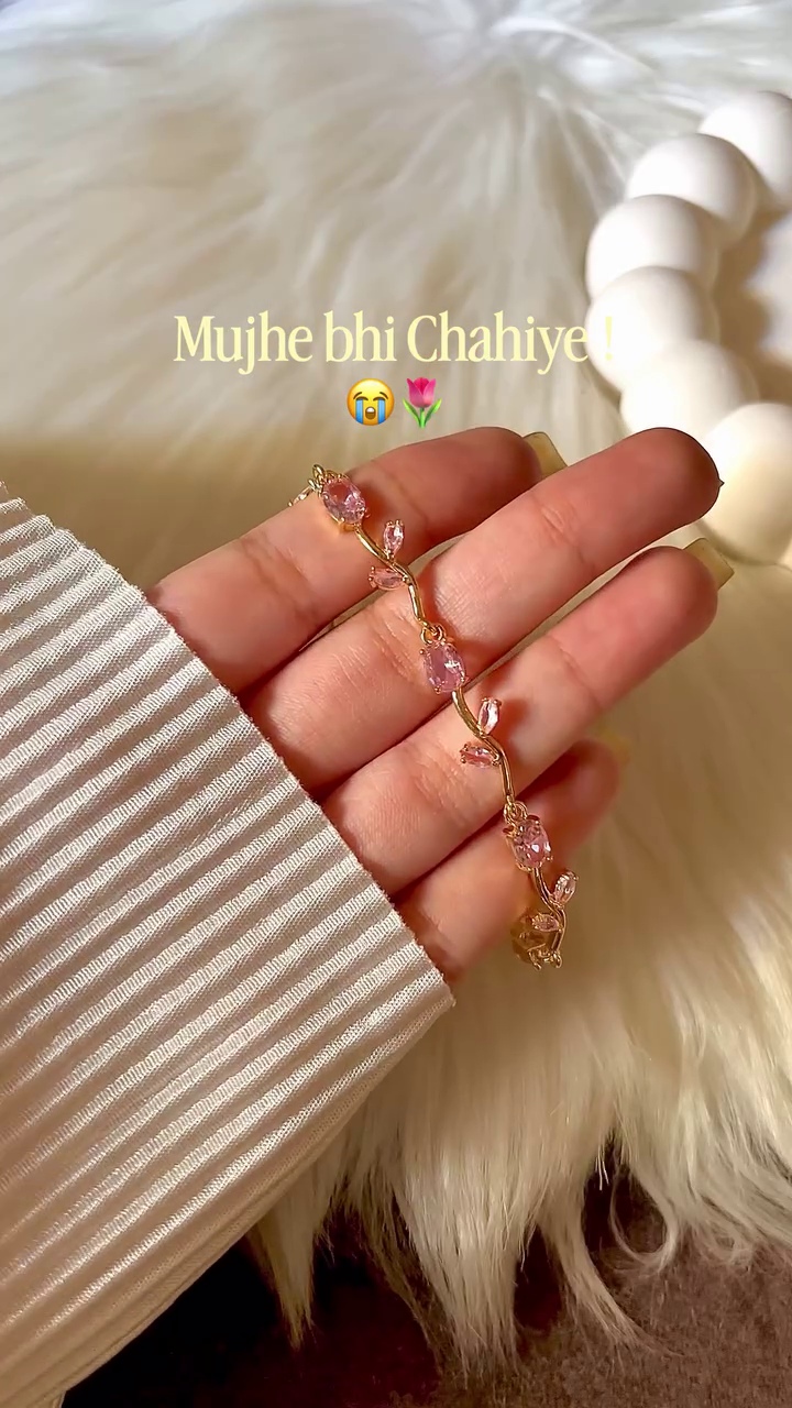 🌸 Rose Gold Pink Crystal Bracelet – Elegant Sparkle for Every Occasion