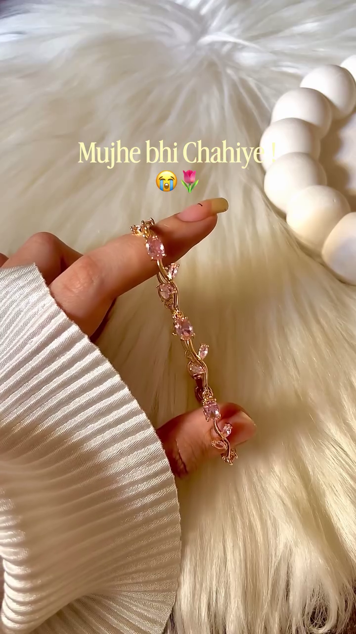 🌸 Rose Gold Pink Crystal Bracelet – Elegant Sparkle for Every Occasion