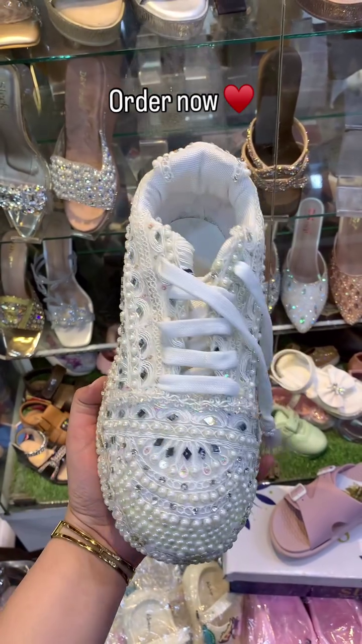 Pearl-Studded Sneakers That Make a Statement