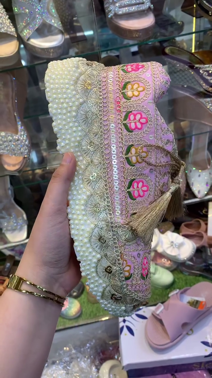 Pretty Pink Embroidered Sneakers with a Glamorous Touch