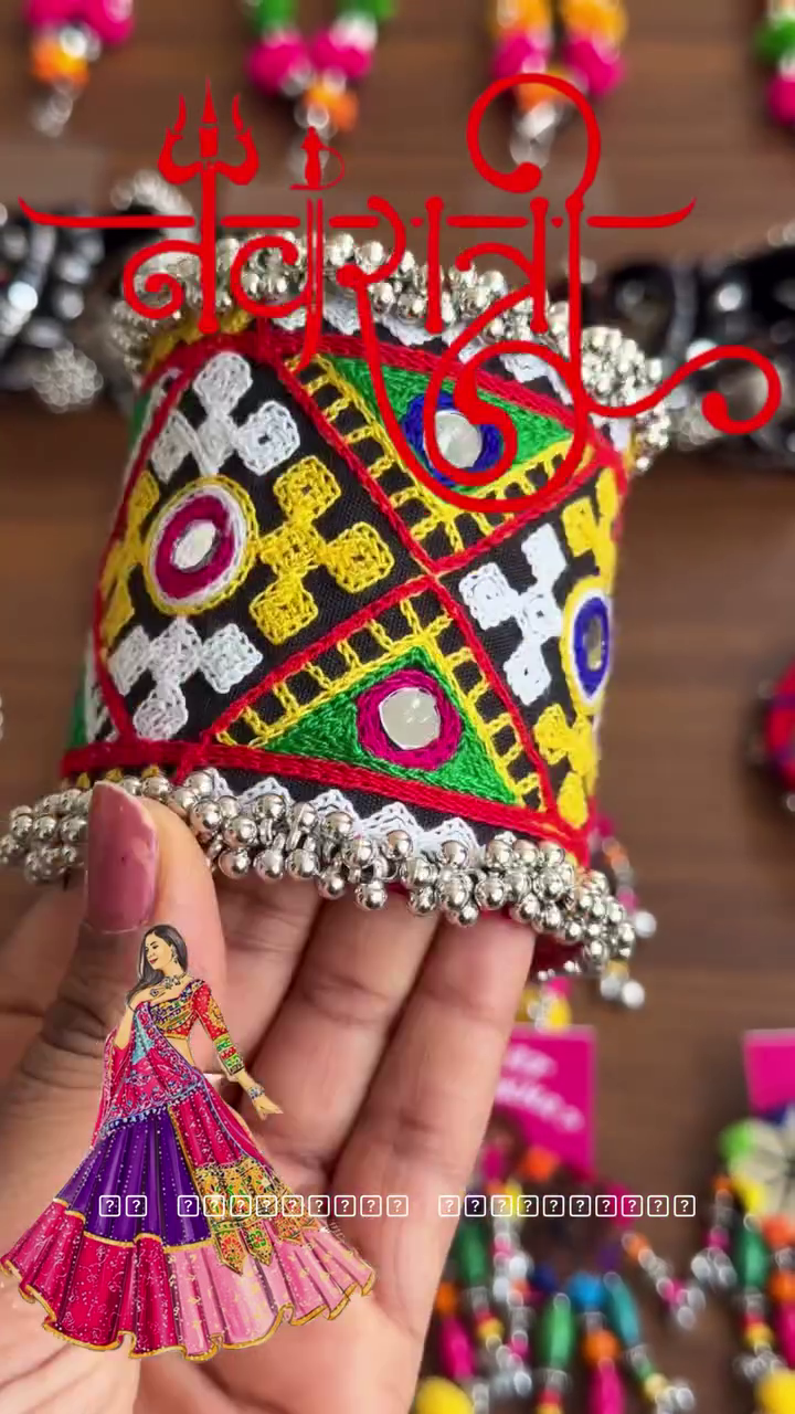 Traditional Oxidized Jhumka Earrings with Mirror Detailing