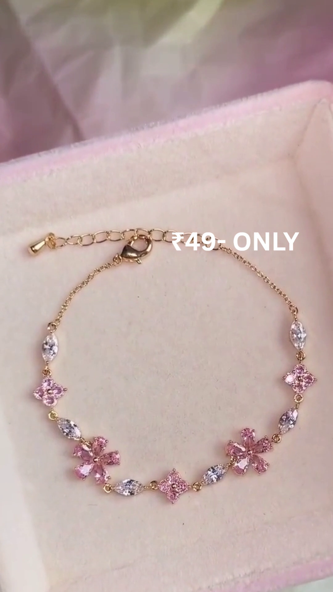 Elegant Pink Floral Necklace Set with Matching Earrings