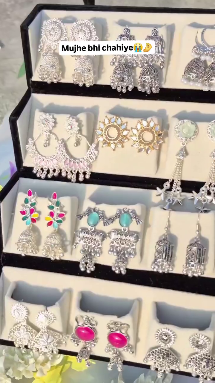 Trendy Oxidised Silver Earrings for Stylish Ethnic Looks