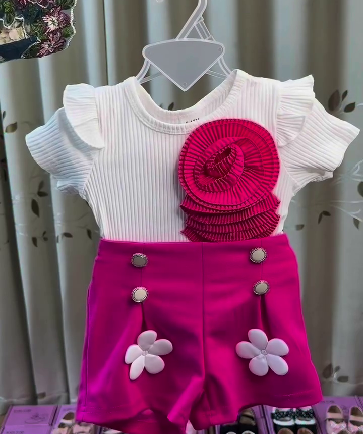 Adorable Red & White Cherry Kids Co-Ord Set