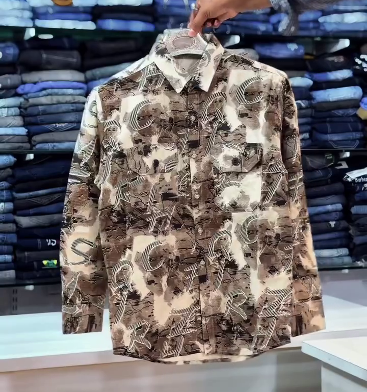 Bold Black & Beige Tie-Dye Overshirt
