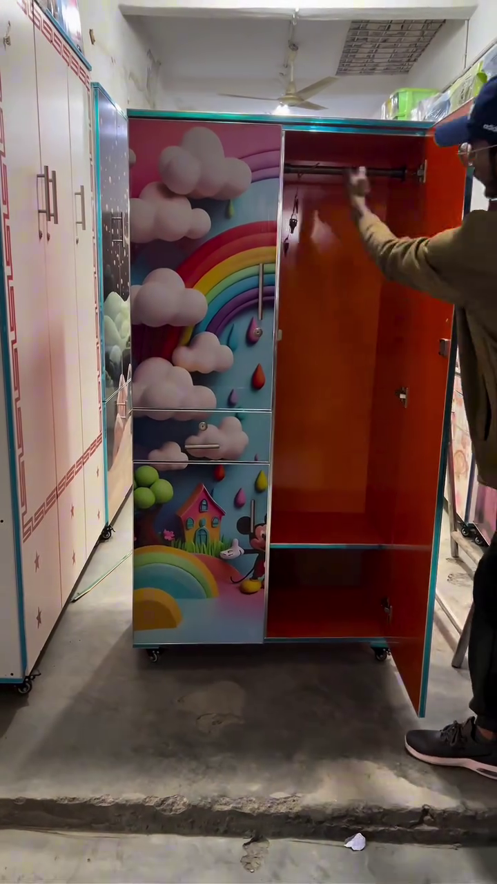 Rainbow Mickey Kids Storage Cabinet – Colorful & Spacious Organizer